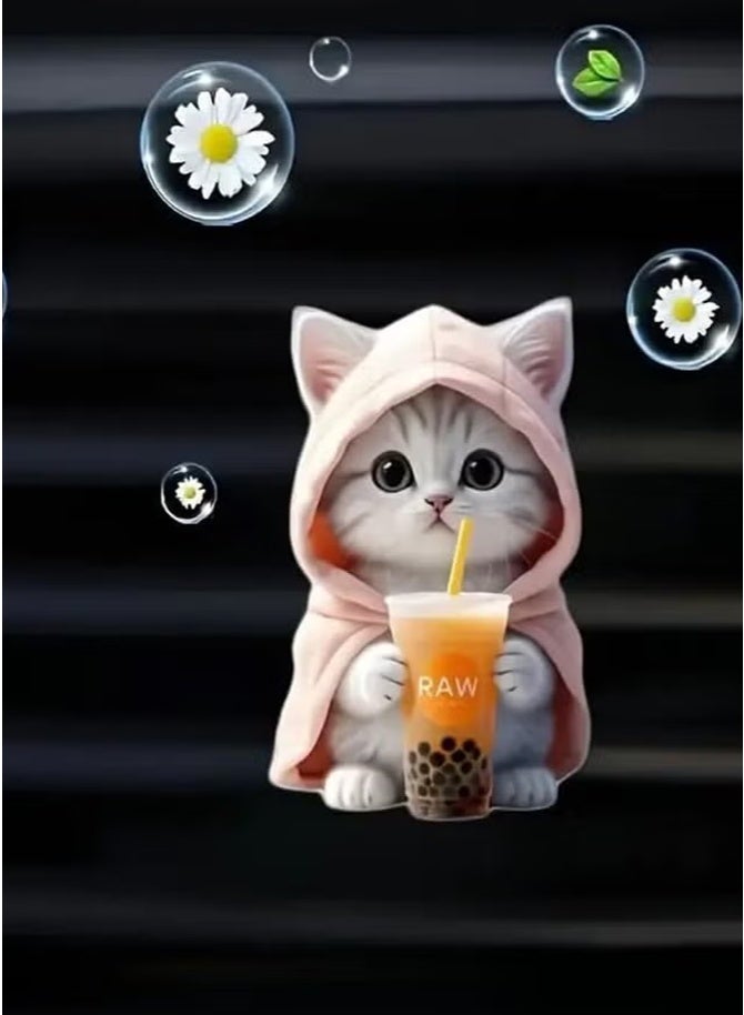 nookly 4 Pieces Cute Cat Car Air Vent Decoration Clamped Scent Holders, Freshen the Air with Pressed Scents, Car Interior Accessories for Driving Fun - Image 5