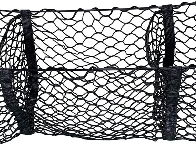 Trunk Net Storage Organizer Car Rear Cargo Net Bag 43x12in for Car Truck Pickup SUV, High Elastic Mesh Pocket for Clutter Free Storage and Maximum Trunk Space Utilization, (39x12in(4-Grid)) Black 43x12in(3-Grid) - Image 1