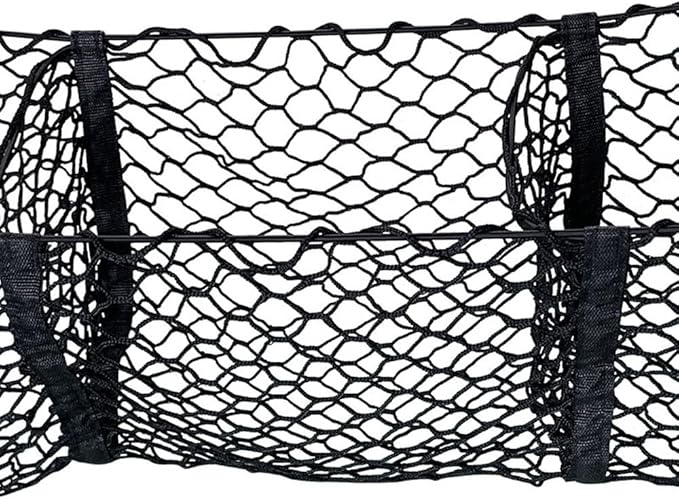 Trunk Net Storage Organizer Car Rear Cargo Net Bag 43x12in for Car Truck Pickup SUV, High Elastic Mesh Pocket for Clutter Free Storage and Maximum Trunk Space Utilization, (39x12in(4-Grid)) Black 43x12in(3-Grid) - Image 4