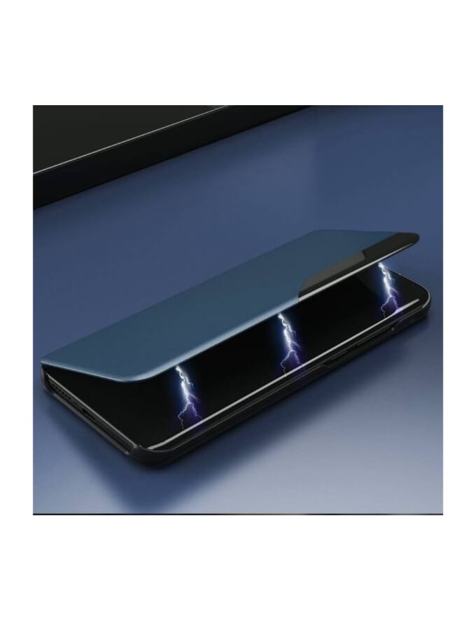 عام حافظة هاتف جلدية ذكية قابلة للطي لهاتف HONOR X9A باللون أزرق - Image 2