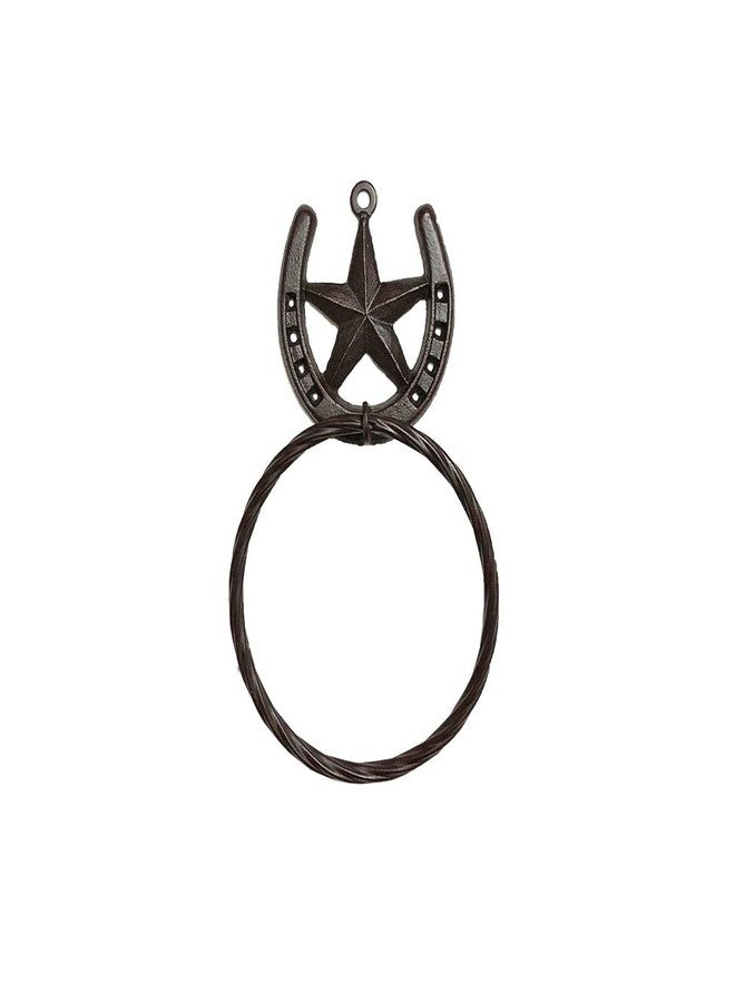 MB Treasure Gurus Texas Barn Star Western Decor Horseshoe Bath Towel Ring - Image 1