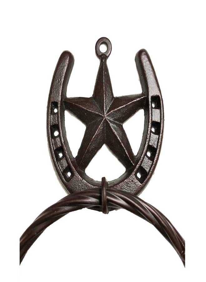 MB Treasure Gurus Texas Barn Star Western Decor Horseshoe Bath Towel Ring - Image 2