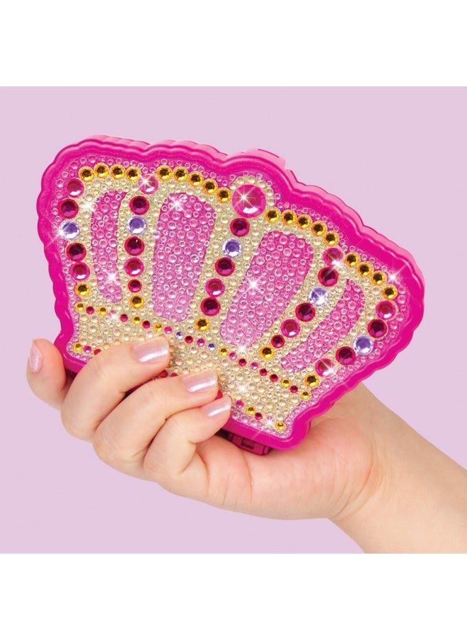 Make It Real : Juicy Couture Bejeweled Beauty Cosmetic Compact Glam For Eyes Lips & Face Crown Shaped Makeup Case Girls & Kids Ages 6+  - Image 4