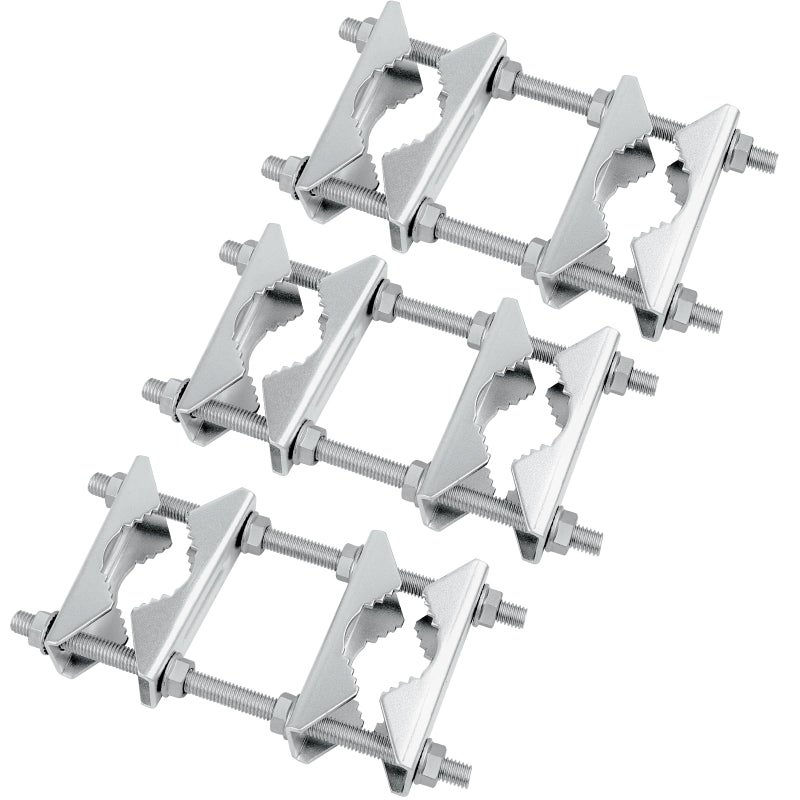 XRDS -RF Double Antenna Mast Clamp Heavy Duty Galvanized Iron Mount for Secure PoletoPole Connection RustResistant Ideal for Antennas and Satellite Dishes 3PCS - Image 2