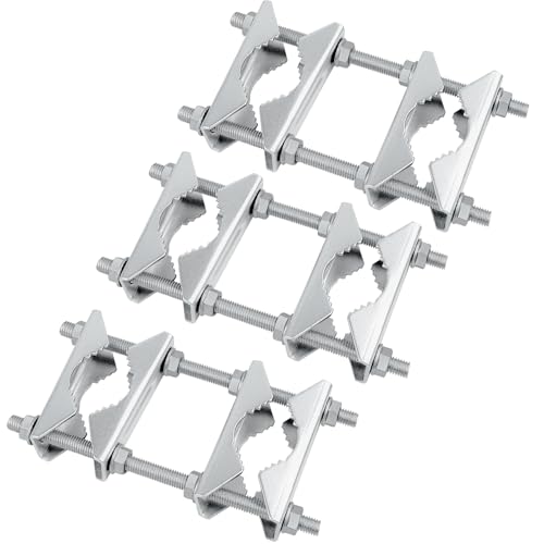 XRDS -RF Double Antenna Mast Clamp Heavy Duty Galvanized Iron Mount for Secure PoletoPole Connection RustResistant Ideal for Antennas and Satellite Dishes 3PCS - Image 1