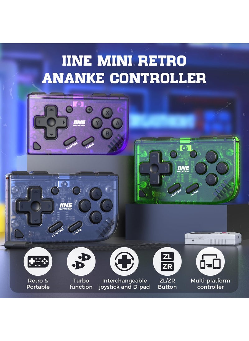 SANMUGEED - Mini Retro Wireless Controller, Micro Remote Controller for Switch/OLED, PC, Android and IOS, Keychain Pocket-sized Controller with Turbo Function - Image 1