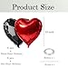 WEIKA 18 Inch Black Red Heart Balloons 12 Pcs Heart Foil Mylar Balloons Black Red Birthday Decoration Love Balloons Valentine Balloons for Birthday Party Wedding Baby Shower Valentines Day Decorations - Image 4