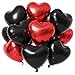 WEIKA 18 Inch Black Red Heart Balloons 12 Pcs Heart Foil Mylar Balloons Black Red Birthday Decoration Love Balloons Valentine Balloons for Birthday Party Wedding Baby Shower Valentines Day Decorations - Image 2