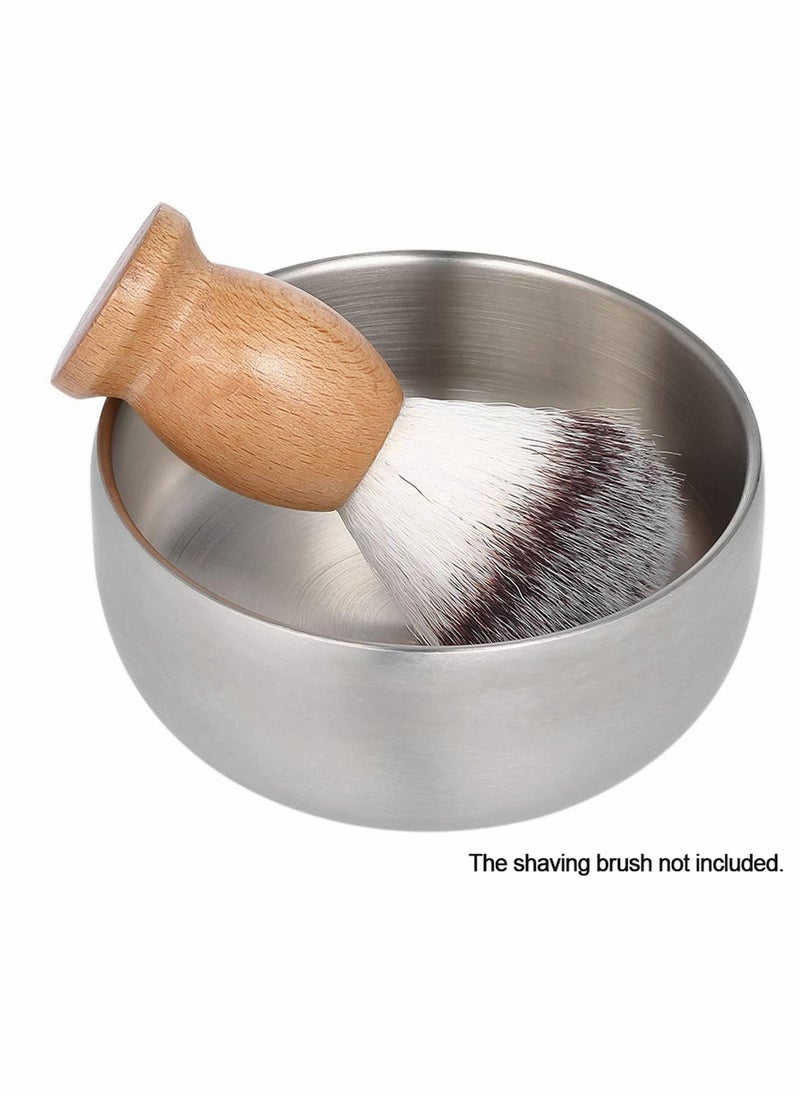 Excefore Shaving Brush Bowl Men's Anti-Skid Metal Durable Stainless Steel Shave Cream Soap Bowl Shaving Mug Male Face Cleaning Soap Bowl Easy to Clean  - Image 4