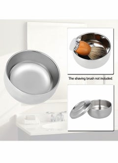 Excefore Shaving Brush Bowl Men's Anti-Skid Metal Durable Stainless Steel Shave Cream Soap Bowl Shaving Mug Male Face Cleaning Soap Bowl Easy to Clean  - Image 2