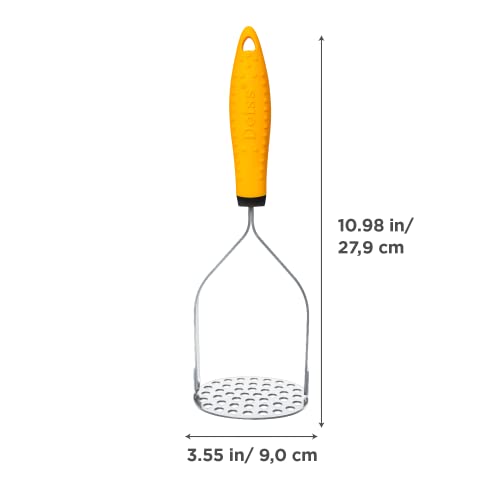 Deiss PRO Heavy Duty Stainless Steel Potato Masher with Non-Slip Rubber Handle Hand Held Mash Maker for Struggle-Free Mashing Dishwasher Safe Vegetable and Fruit Masher - Image 2