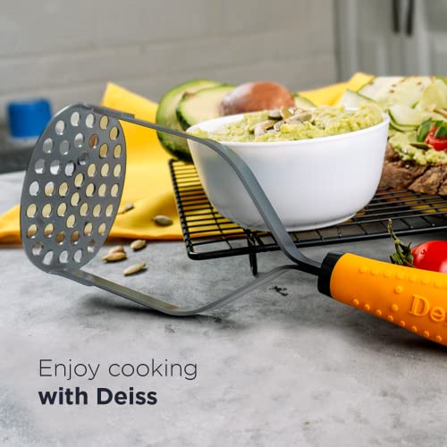 Deiss PRO Heavy Duty Stainless Steel Potato Masher with Non-Slip Rubber Handle Hand Held Mash Maker for Struggle-Free Mashing Dishwasher Safe Vegetable and Fruit Masher - Image 4