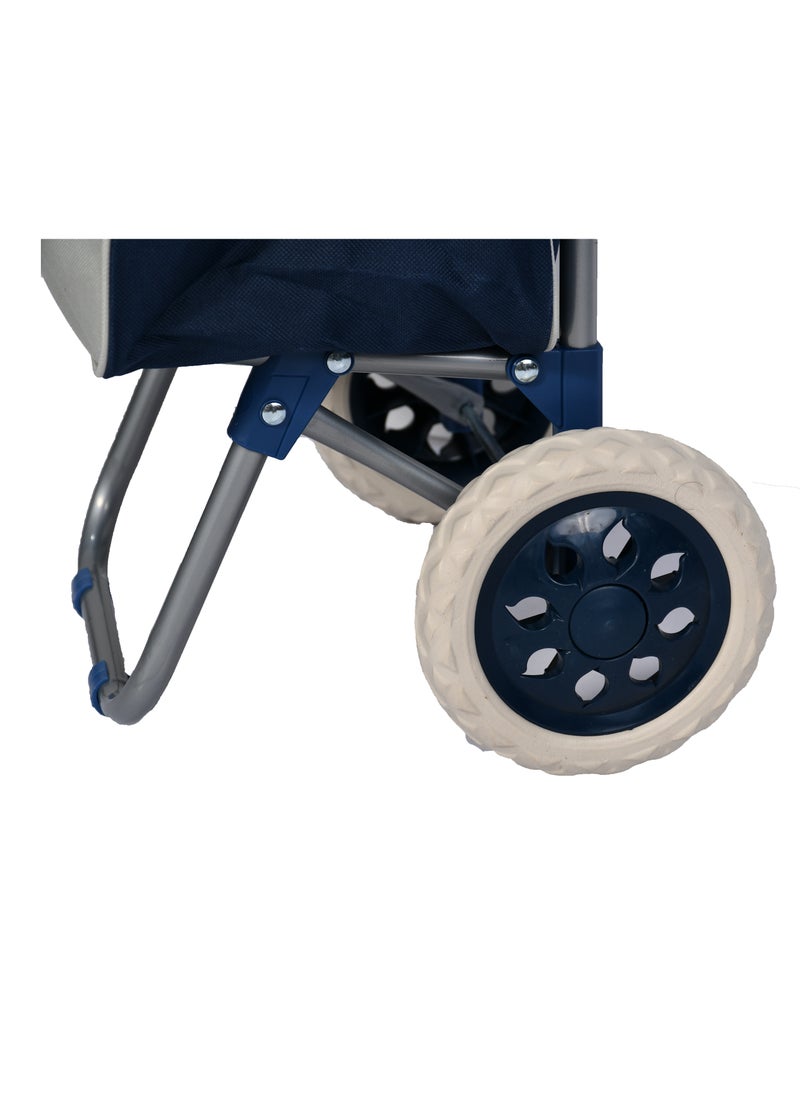 MORANO Foldable Grocery Shopping Cart with Two Wheels Size 20 Inch Dark Blue  - Image 3