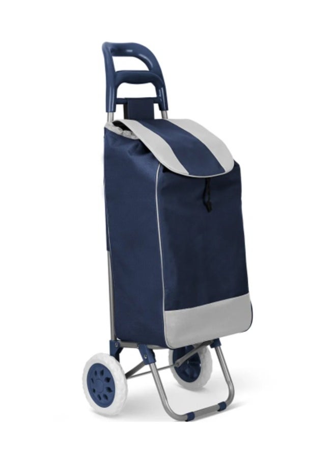 MORANO Foldable Grocery Shopping Cart with Two Wheels Size 20 Inch Dark Blue  - Image 1