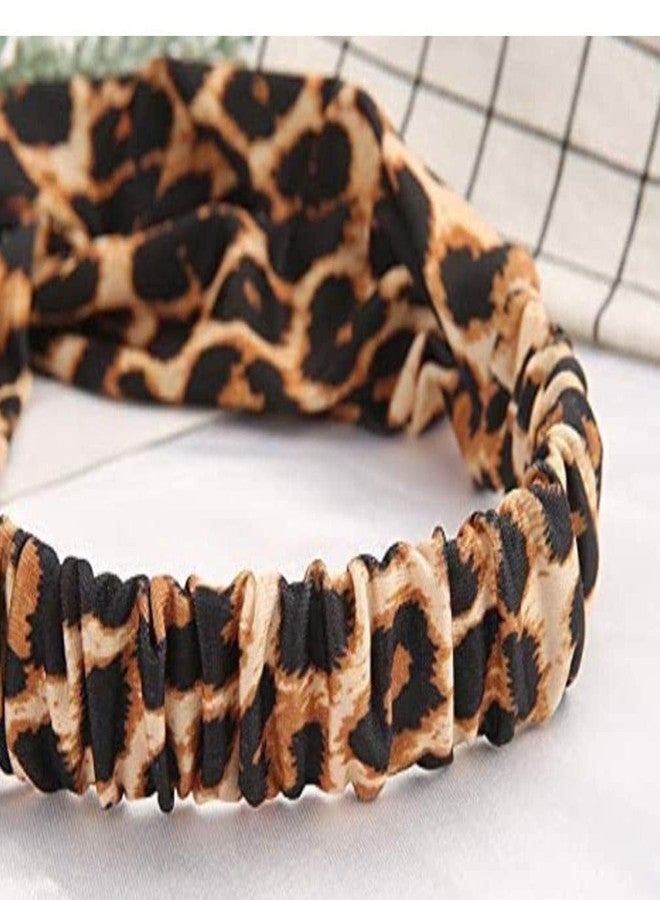 IBDA Hair Accessories Solid Fabric Knot Leopard Printed Headband for Girls and Woman (2 pieces) - Image 4