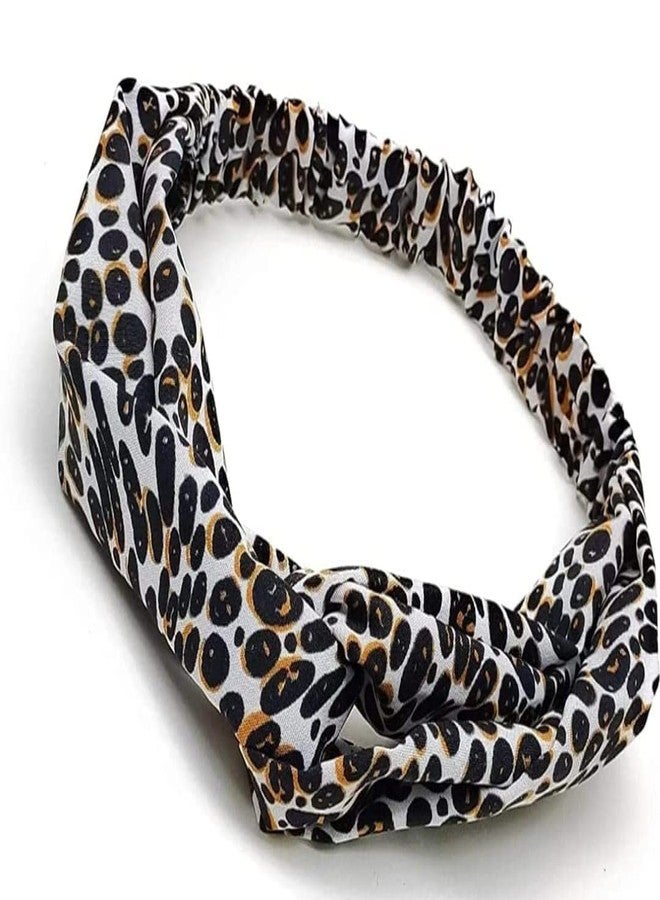 IBDA Hair Accessories Solid Fabric Knot Leopard Printed Headband for Girls and Woman (2 pieces) - Image 3