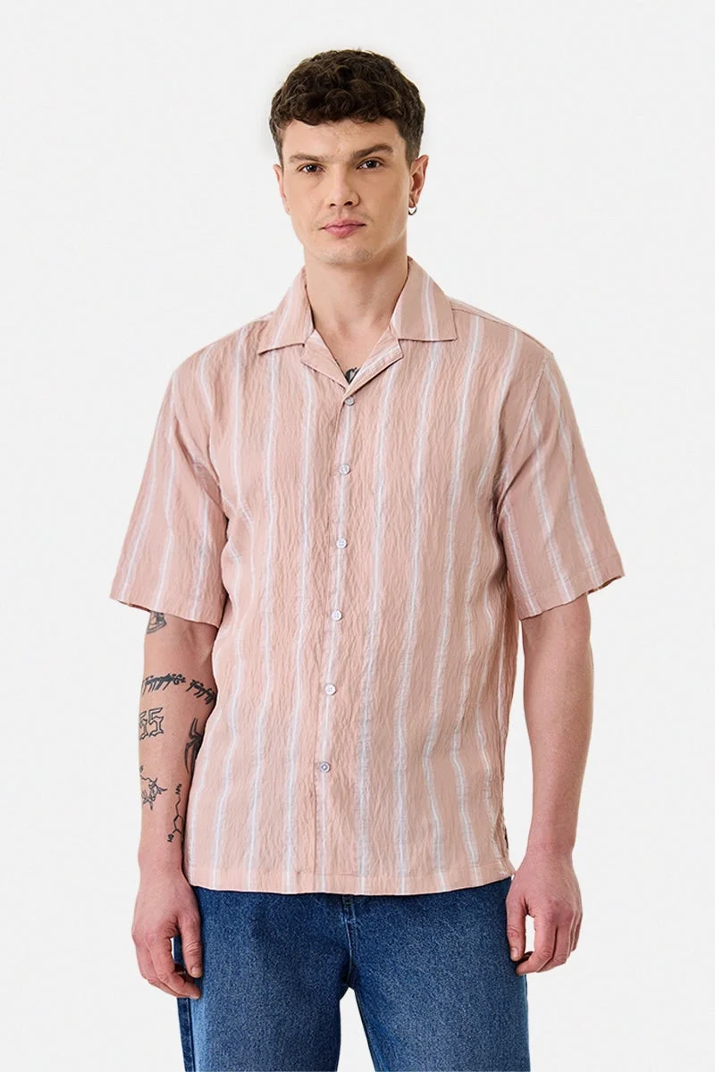 سنيتش قميص مقلم بقصة صندوقية