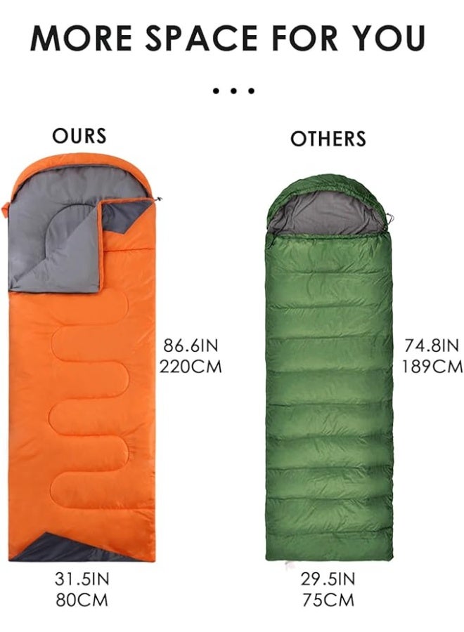 أكياس نوم للبالغين، خفيفة الوزن ومقاومة للماء، مناسبة للرحلات والتخييم والمشي لمسافات طويلة والسفر والصيد، مزودة بأكياس ضغط. - Image 3