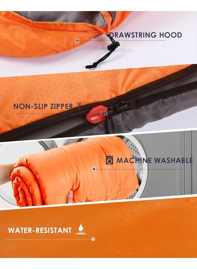 أكياس نوم للبالغين، خفيفة الوزن ومقاومة للماء، مناسبة للرحلات والتخييم والمشي لمسافات طويلة والسفر والصيد، مزودة بأكياس ضغط. - Image 5