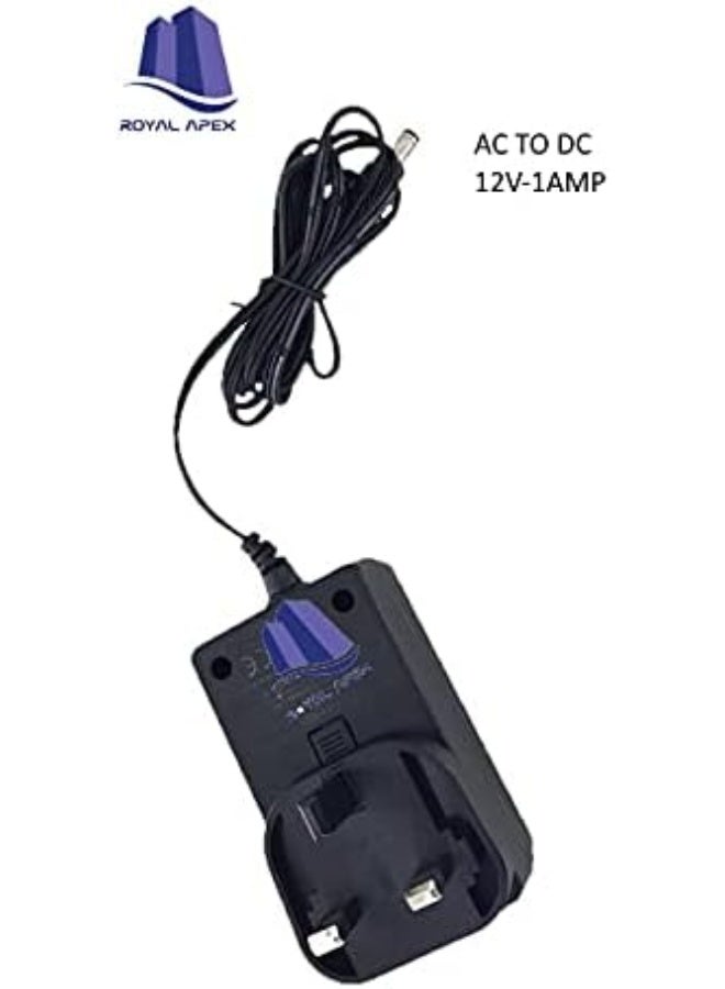 Royal Apex Royal Apex Power Supply 12V 1A, Ac 110-240V To Dc 12V Adaptor Power Cable Led Transformer Converter Portable Wall Charger  - Image 2