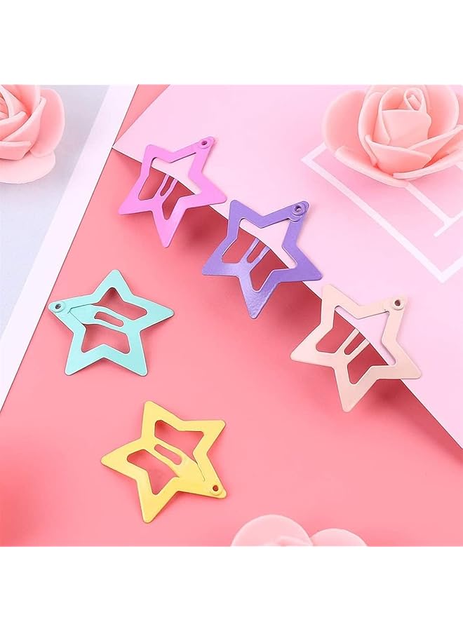 أكس سبرينج مشابك شعر ربيعية 12 قطعة مشابك شعر للبنات مشابك شعر ملونة على شكل نجمة دبابيس شعر معدنية إكسسوارات شعر غير قابلة للانزلاق إكسسوارات شعر للنساء 2000S Y2K معدنية للأطفال البنات الصغار - Image 4