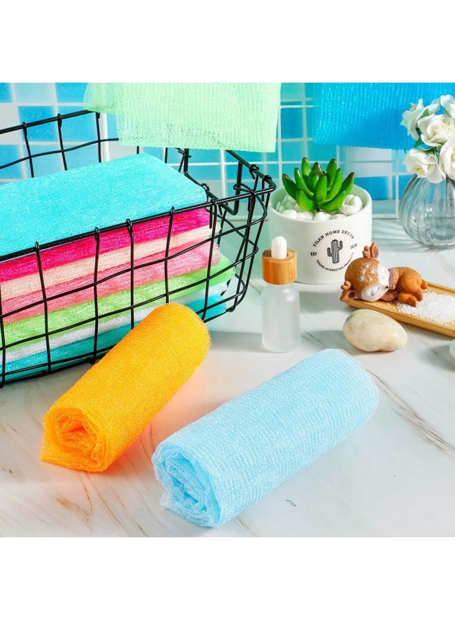 Tatuo 12 Pack 36 Inch Exfoliating Bath Cloth Towel African Net Sponge Extra Long Nylon Korean Bath Towel Japanese Shower Cleaning Sponges for Back Body(12 Color) - Image 5
