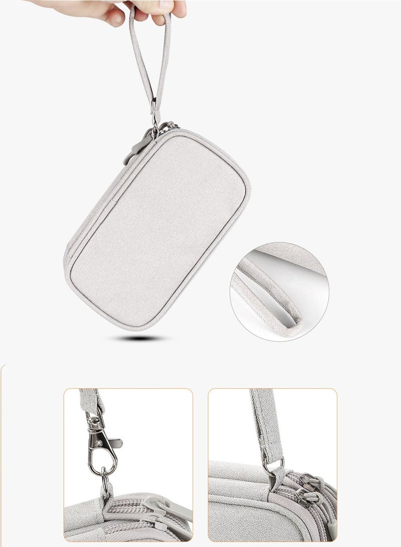 حقيبة للقطع الإكترونية والإكسسوارت التقنية، ومنظمة للإلكترونيات أثناء السفر بغلافٍ مقاومٍ للماء والصدمات، مناسبة للشاحن وكابلات الشحن وفلاش درايف وسماعات الرأس وغير ذلك رمادي - Image 4