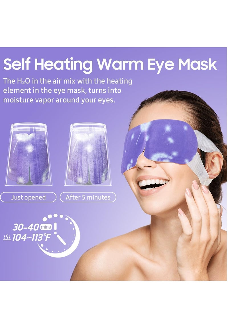 BeHoomi 20 Packs Steam Eye Mask, Heated Eye Mask Warm Compress for Eyes, Disposable Self Heating Eye Mask for Sleep, Spa, Travel Essentials & Relaxation Gifts for Women, Stocking Stuffers (Lavender)  - Image 2