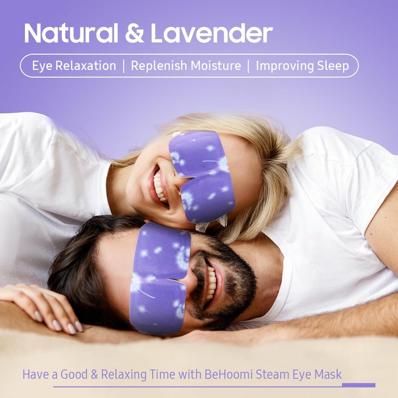 BeHoomi 20 Packs Steam Eye Mask, Heated Eye Mask Warm Compress for Eyes, Disposable Self Heating Steam Mask Sleep, Spa, Travel Essentials & Relaxation Gifts for Women, Stocking Stuffers (Lavender) - Image 2