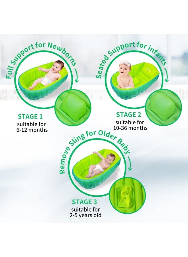 general Inflatable baby bathtub baby bath portable folding bathtub 90×55×30CM - Image 5