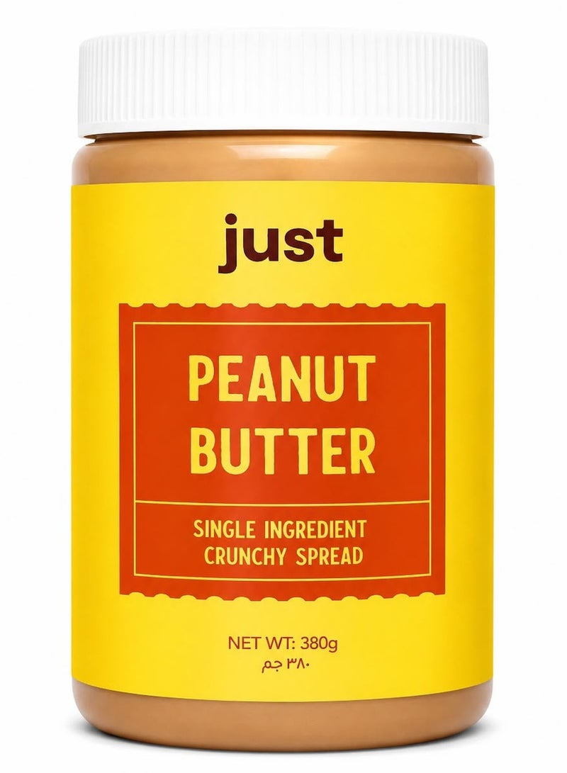 Just Snacks - 100% Pure Peanut Butter - Single Ingredient, Crunchy Spread - 380g - Image 1