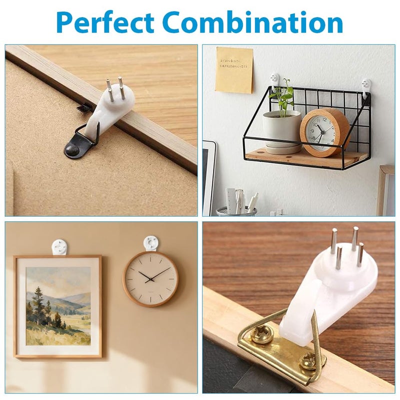 MOYASIBB Picture Hanging Kit, 62PCS Concrete Wall Hardwall Hangers for Cinder Block, No Damage Wall Hooks for Photo Frame Art Painting Non-Trace Drywall Stucco - Image 2