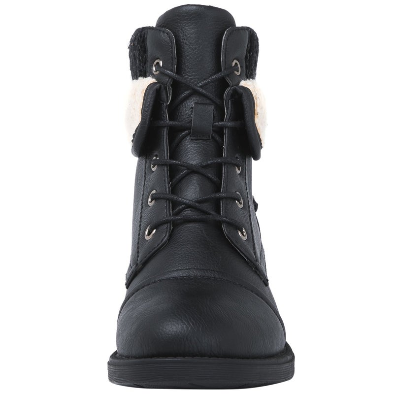 GLOBALWIN Women's Black Combat Boots Dressy Lace Up Ankle Boots For Women Low Heel Size 8.5M - Image 4