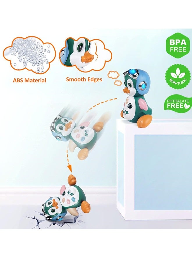 أوساويك ألعاب موسيقية للأطفال على شكل بطريق زاحف، ألعاب وقت الاستلقاء على البطن للأطفال الرضع من عمر 0-3 أشهر، من 0-6 أشهر، من 6-12 شهرًا، من 12 إلى 18 شهرًا، لعبة تفاعلية لتعلم الموسيقى والزحف مع أضواء LED، هدية عيد ميلاد للأطفال الصغار والأولاد والبنات - Image 5