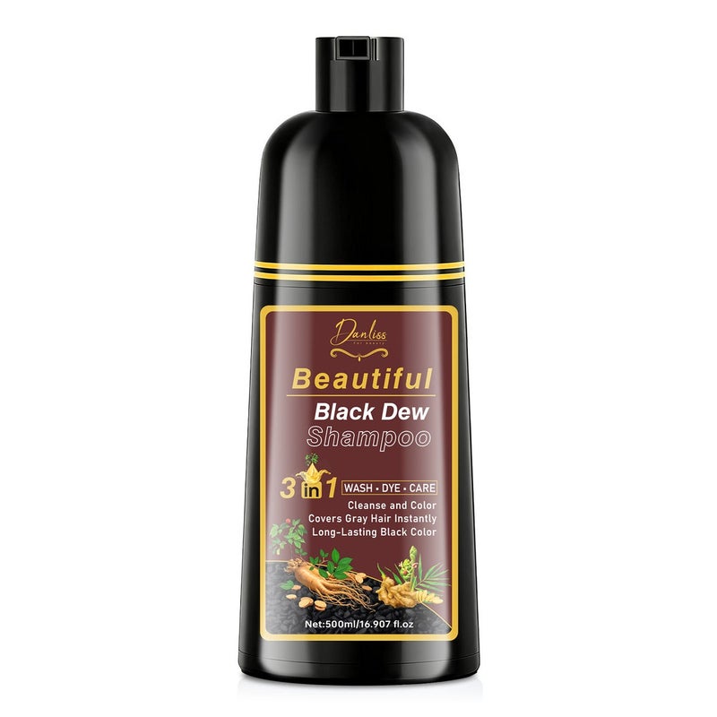 Danliss 3-in-1 Black Hair Shampoo, Wash, Color & Care, 500ml - Image 5