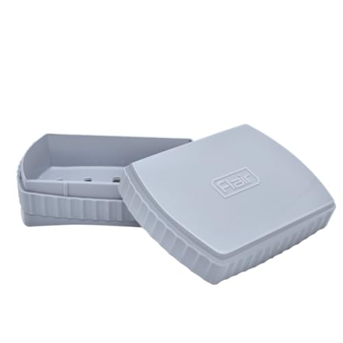 FLAIR Estella Soap Case with Drainage | Reusable & Durable Soap Box | Modern Bathroom Soap Holder (1, Grey) - Image 1