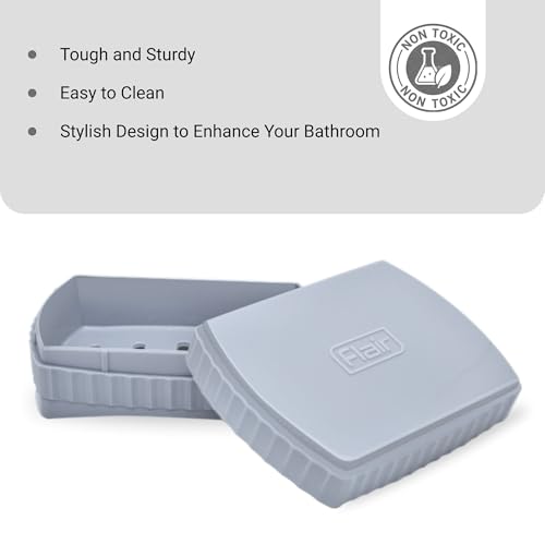 FLAIR Estella Soap Case with Drainage | Reusable & Durable Soap Box | Modern Bathroom Soap Holder (1, Grey) - Image 4