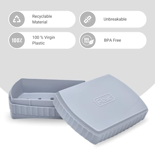 FLAIR Estella Soap Case with Drainage | Reusable & Durable Soap Box | Modern Bathroom Soap Holder (1, Grey) - Image 3