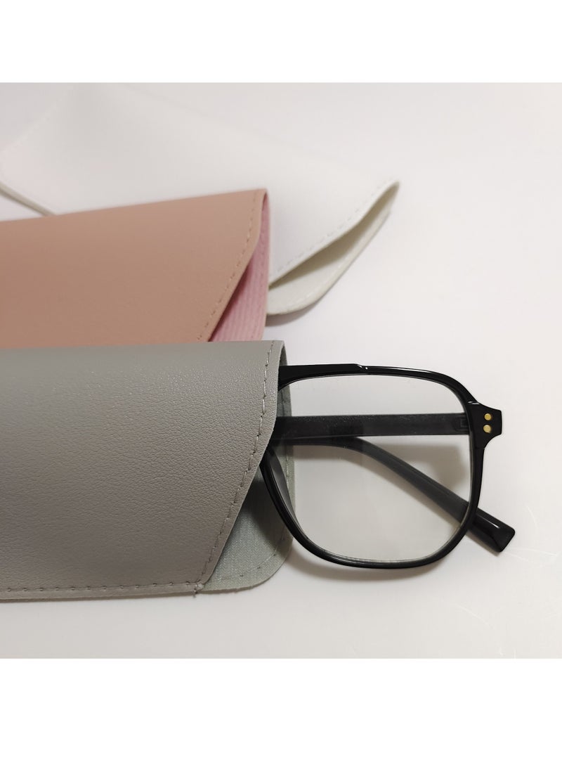 Generic 5 Pcs Soft Eyeglasses Bag PU Leather Glasses Pouch with 5 Cleaning Cloth  - Image 3