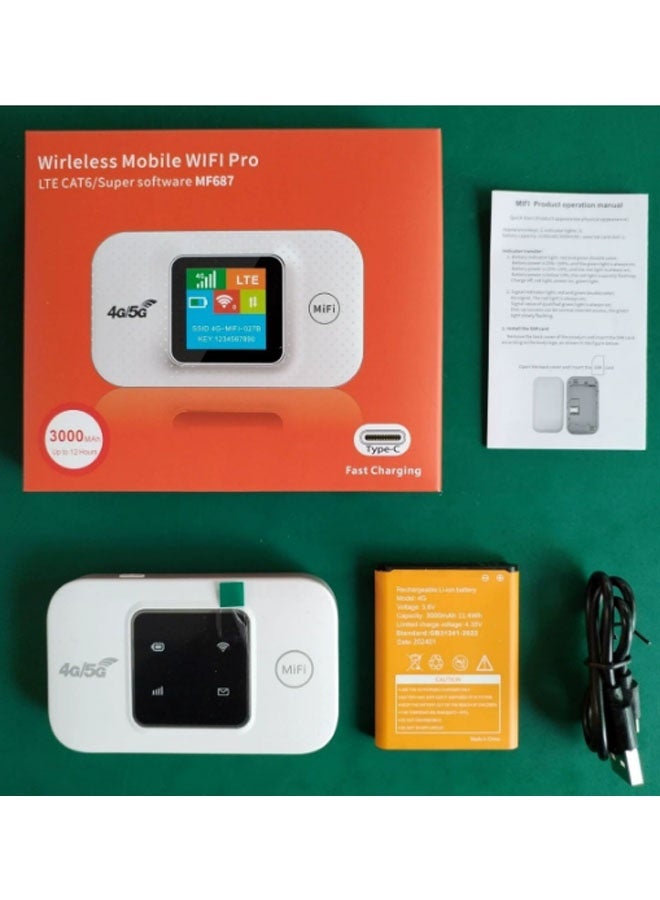 نيوترل جهاز نقطة اتصال Wi-Fi محمول 4G/5G LTE غير مقفل جهاز توجيه محمول/متنقل بحجم الجيب ومناسب للسفر (أبيض) - Image 1