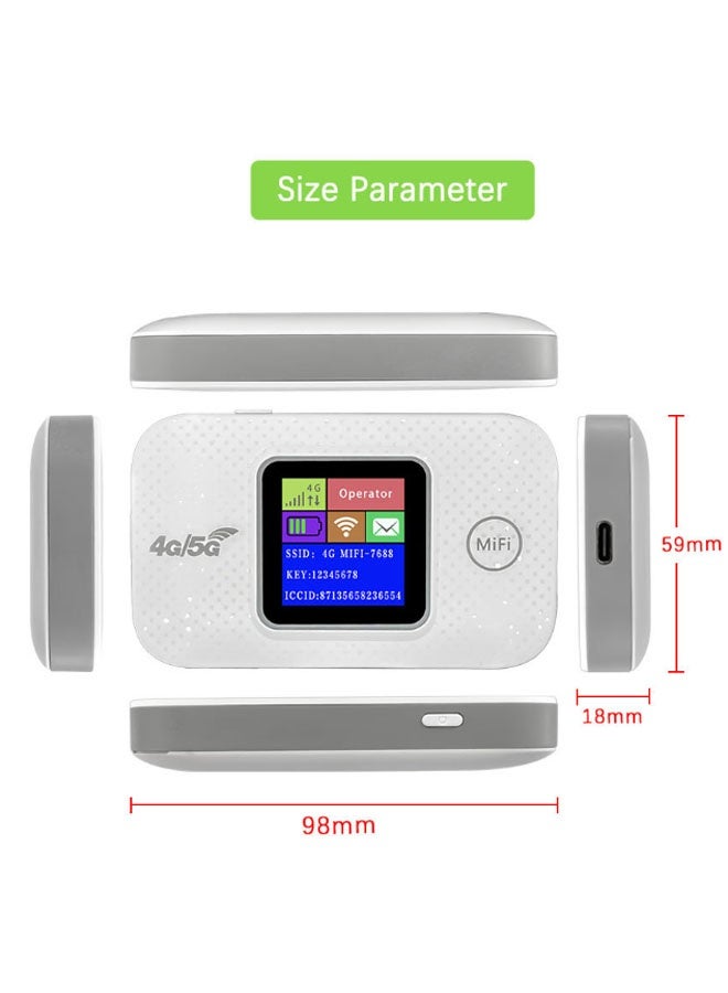 نيوترل جهاز نقطة اتصال Wi-Fi محمول 4G/5G LTE غير مقفل جهاز توجيه محمول/متنقل بحجم الجيب ومناسب للسفر (أبيض) - Image 2