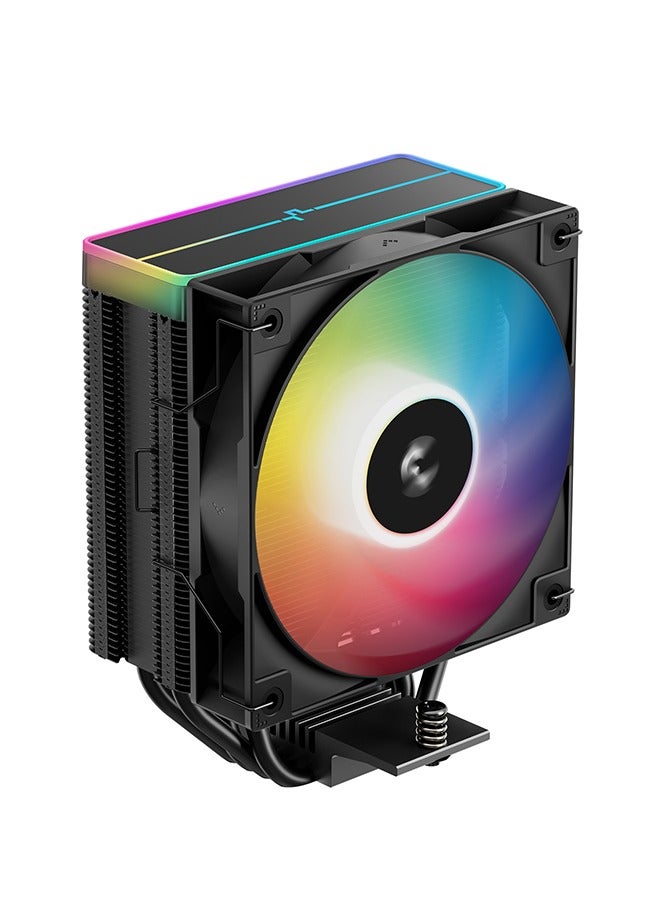 DEEPCOOL AG400 BK ARGB V2 CPU Air Cooler, 120mm PWM ARGB Fan, 4 Heatpipes, Black Tower Heatsink with Top Cover Light, Intel & AMD Compatible, 154mm Height, Quiet High-Performance Cooling, Black | R-AG400-BKAMMN-GJD - Image 2