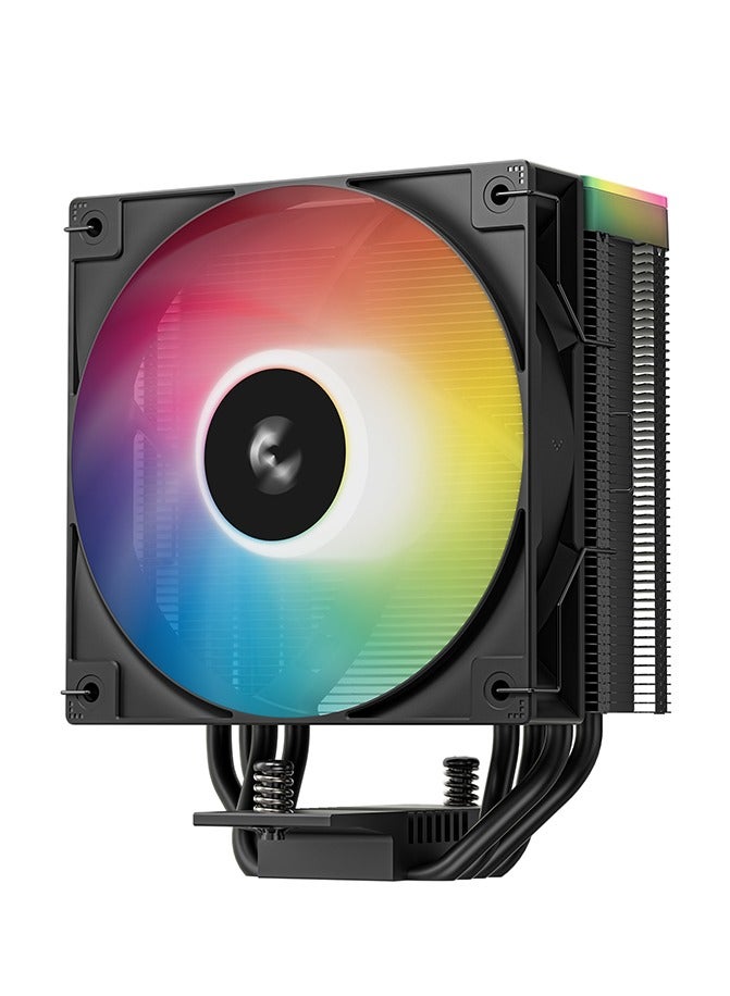 DEEPCOOL AG400 BK ARGB V2 CPU Air Cooler, 120mm PWM ARGB Fan, 4 Heatpipes, Black Tower Heatsink with Top Cover Light, Intel & AMD Compatible, 154mm Height, Quiet High-Performance Cooling, Black | R-AG400-BKAMMN-GJD - Image 3