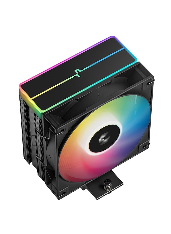 DEEPCOOL AG400 BK ARGB V2 CPU Air Cooler, 120mm PWM ARGB Fan, 4 Heatpipes, Black Tower Heatsink with Top Cover Light, Intel & AMD Compatible, 154mm Height, Quiet High-Performance Cooling, Black | R-AG400-BKAMMN-GJD - Image 4