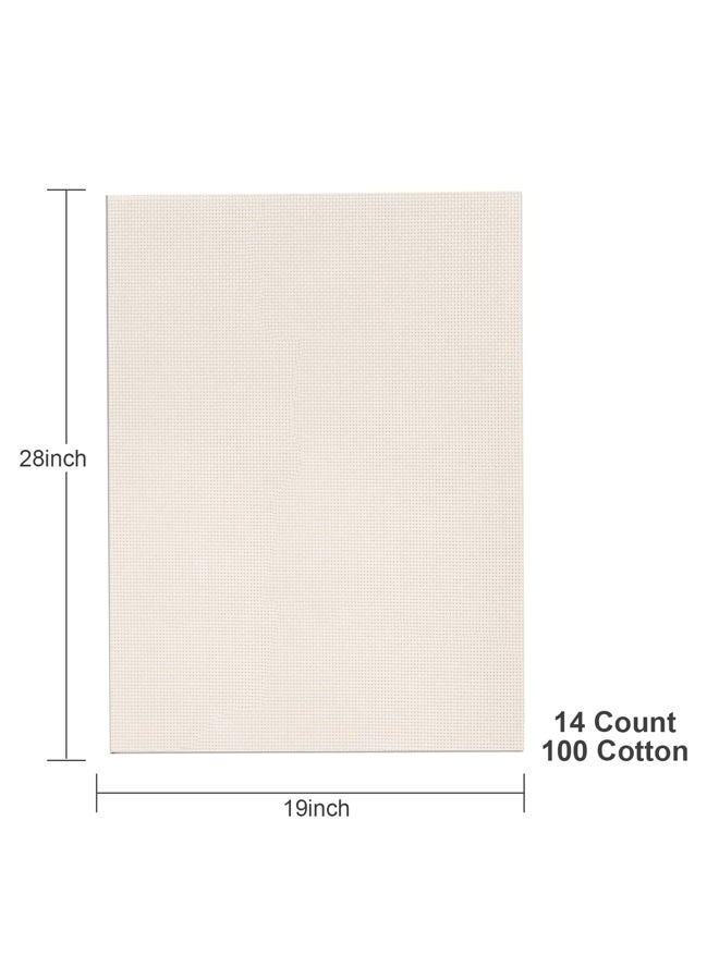 Donmon Aida Cloth 14 Count Cross Stitch Fabric,19×28inch (14CT, Off White) - Image 2