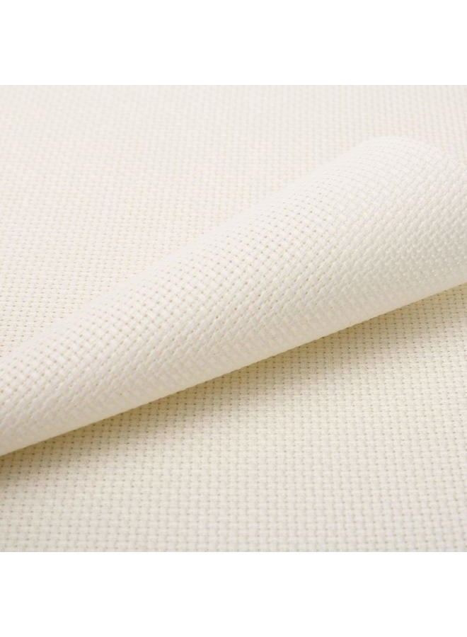 Donmon Aida Cloth 14 Count Cross Stitch Fabric,19×28inch (14CT, Off White) - Image 1