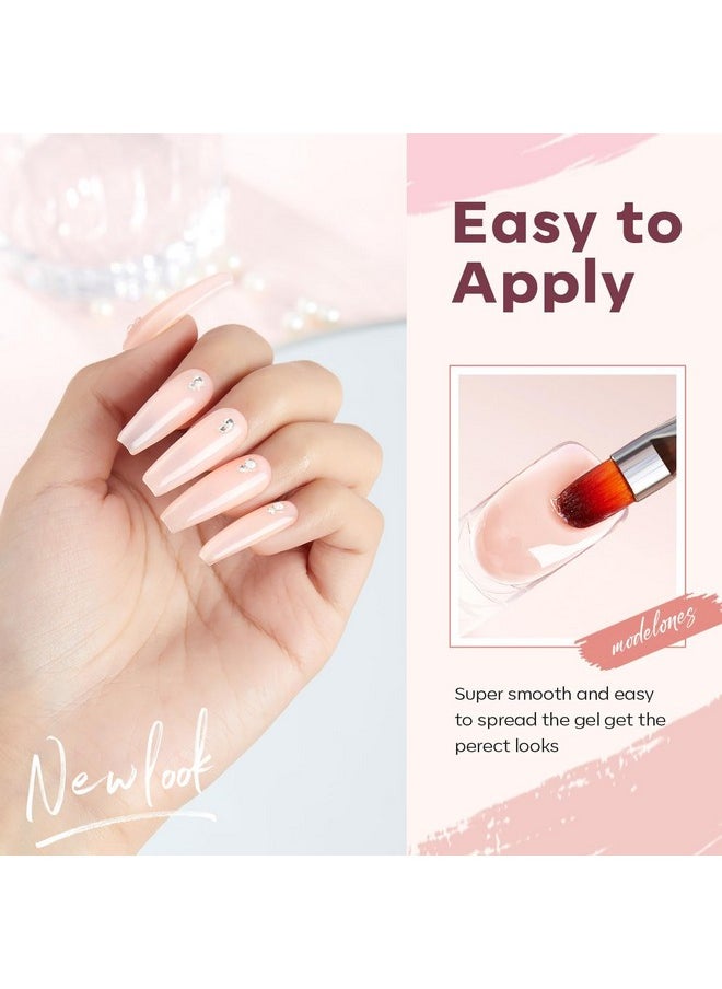 modelones - modelones Poly Gel Set 6 Colors Jelly Gel Milky White Sheer Pink Nude Translucent Nail Extension Kit DIY Art for Women - Image 1