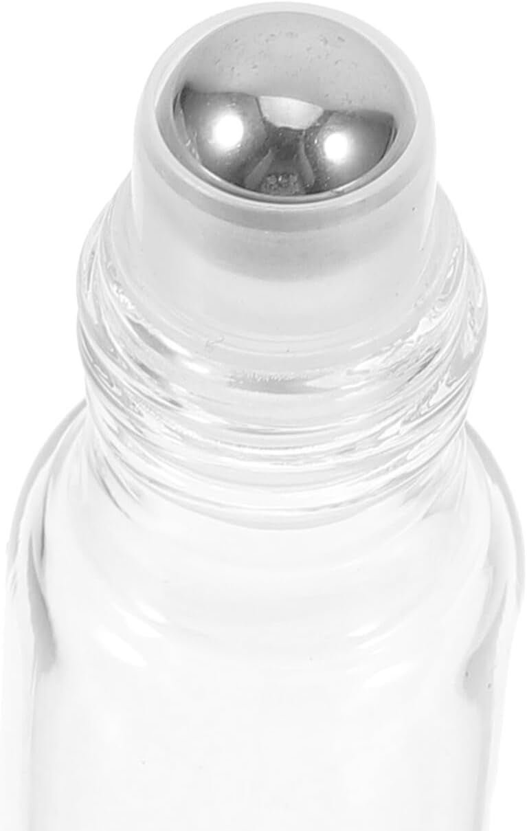 GALPADA 10pcs 5ml Glass Roller Bottles for Essential Oil and Cosmetic Use, Refillable Oil Roller Vials with Silver Caps and Stainless Steel Balls, Portable Travel Perfume Container - Image 2
