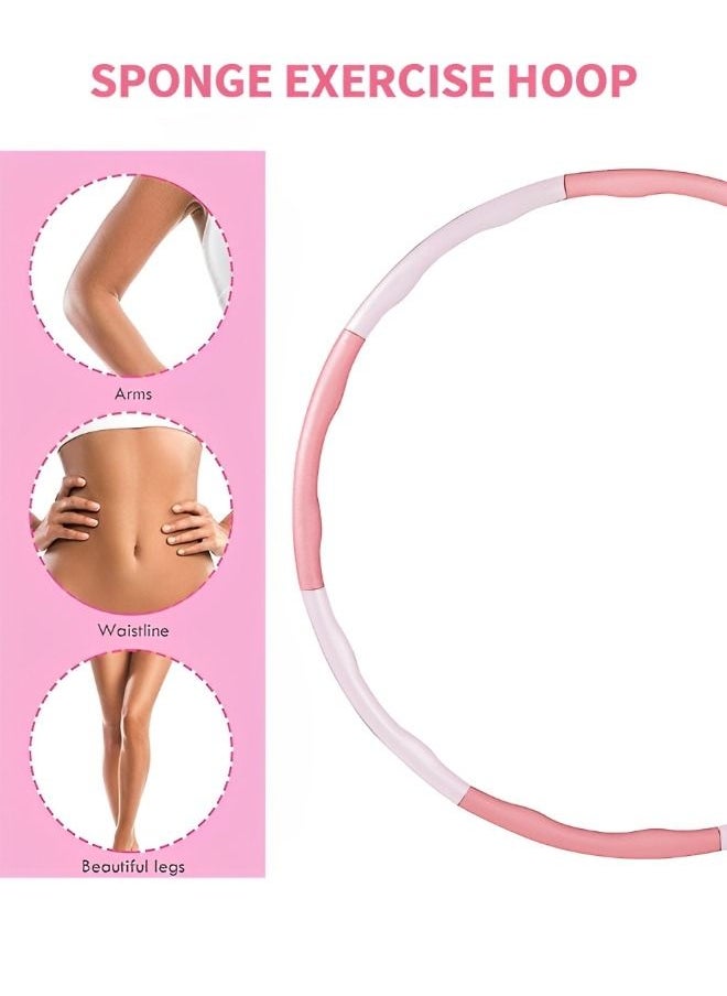 GROIC - 1.2KG Weighted Hula Hoop,Hula Hoops for Weight Loss,Waist Trainer Fitness Hula Hoop, 8 Section Adjustable&Detachable Design,Workout Hula Hoop - Image 1