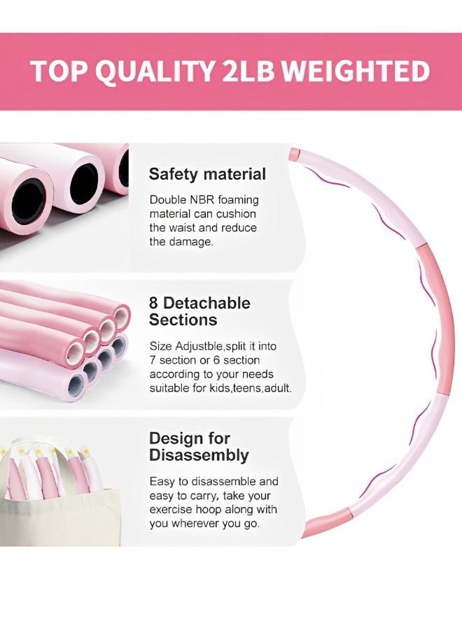 GROIC - 1.2KG Weighted Hula Hoop,Hula Hoops for Weight Loss,Waist Trainer Fitness Hula Hoop, 8 Section Adjustable&Detachable Design,Workout Hula Hoop - Image 1